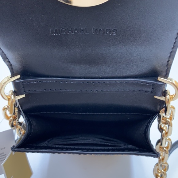 Michael Kors Carmen Leopard Print Logo Small Phone Case Xbody Bag BLACK … - Picture 5 of 15